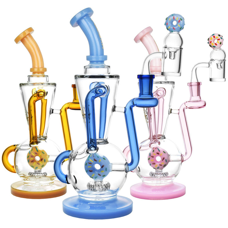 Pulsar Delectable Donut Recycler Dab Rig Kit - 10.75"/14mm F / Colors Vary - Headshop.com