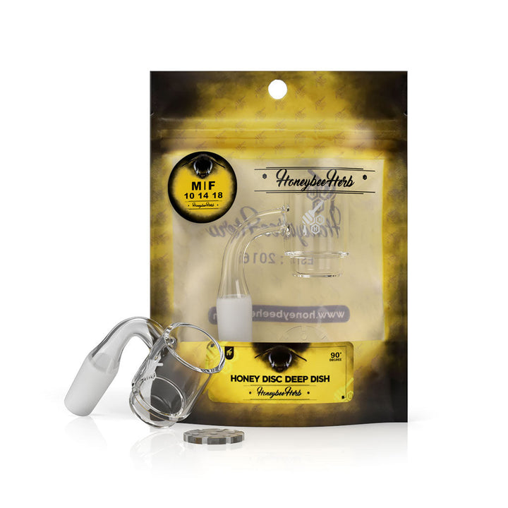 HONEY DISC DEEP DISH QUARTZ BANGER - 90° DEGREE | YL - Headshop.com
