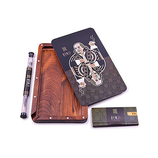 Benji - Walnut Tray w/ Magnetic Lid Kit - King Franklin - Headshop.com