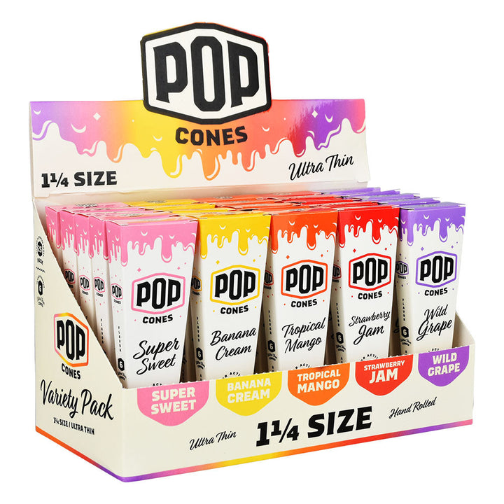POP Cones Ultra Thin | Assorted Flavors | 25pc Display - Headshop.com