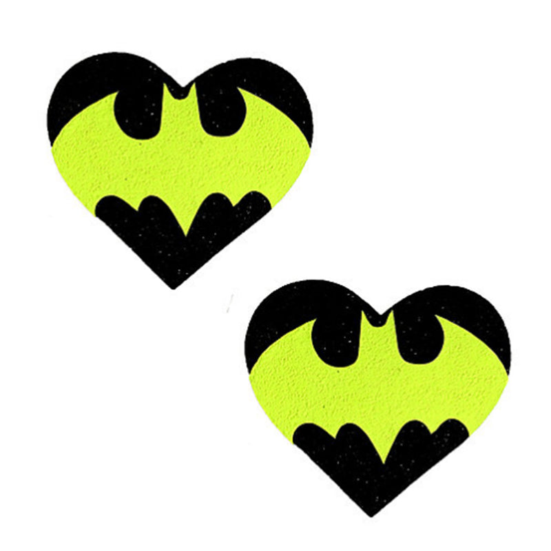 Neva Nude Pasty Heart Neon Batman Signal Glitter Black - Headshop.com