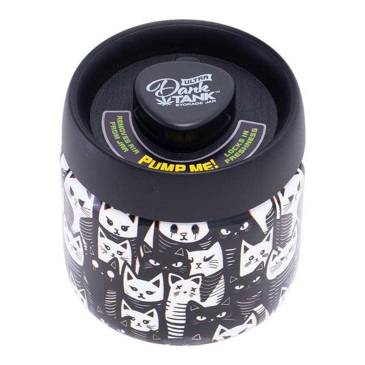 Fujima Dank Tank Vacuum Glass Jar - 4.2" / Black & White Cats