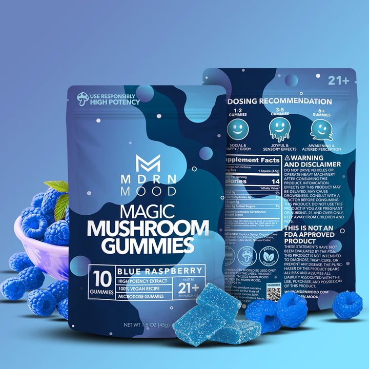 MDRN MOOD Magic Mushroom Gummies - Blue Raspberry - Headshop.com