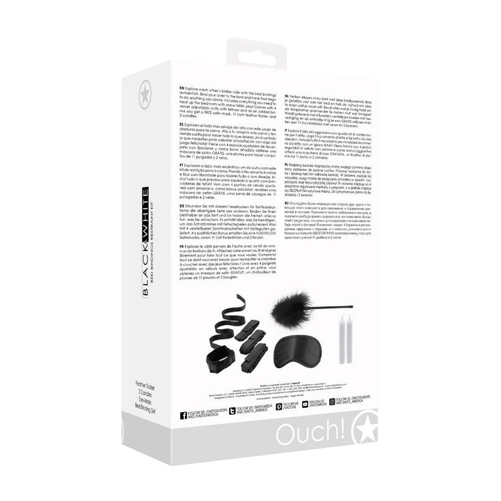 Ouch! Black & White Bed Bindings Restraint Kit Black - Headshop.com