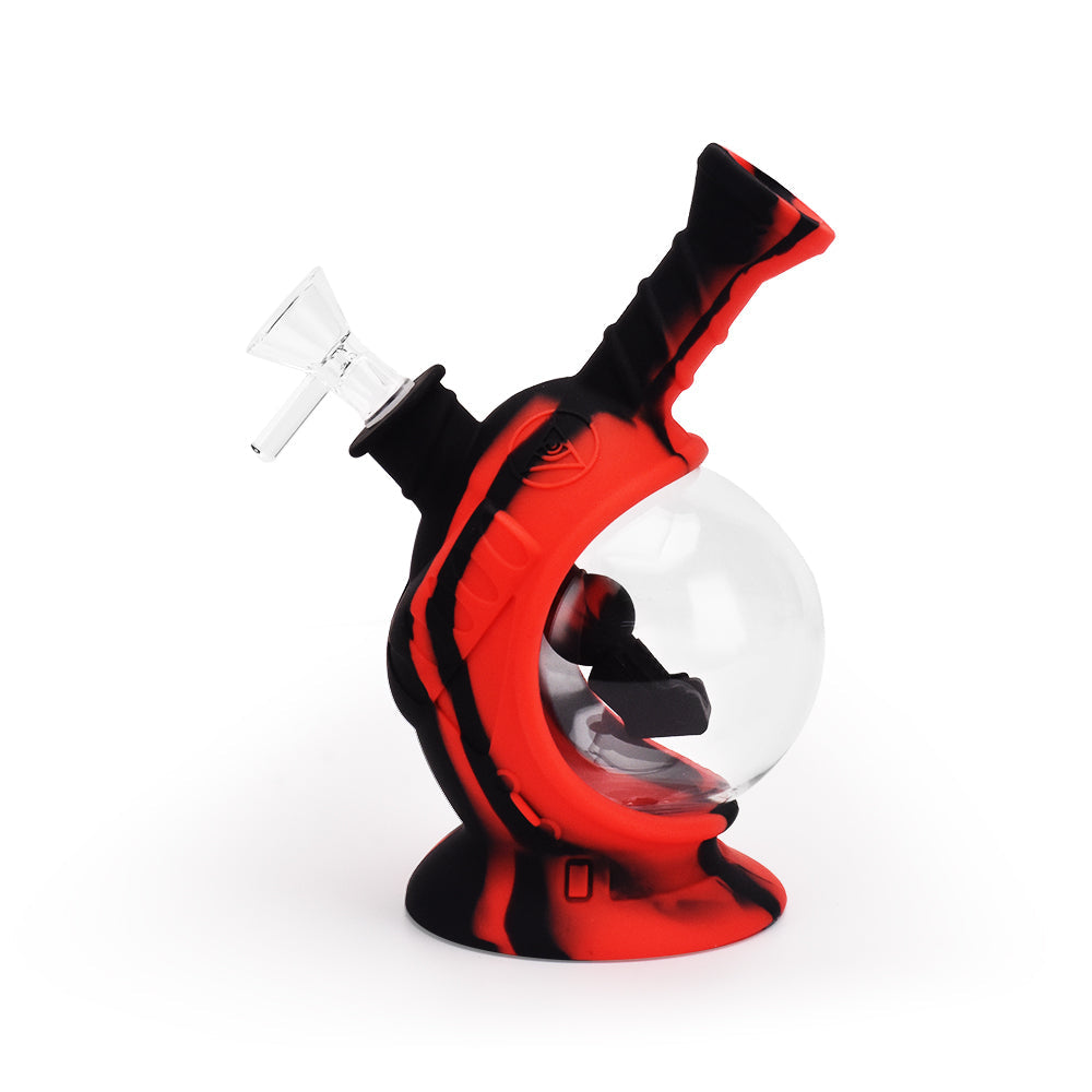 Ritual - 7.5'' Silicone Astro Bubbler - Black & Red - Headshop.com