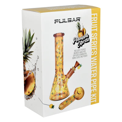 Pulsar Fruit Series Pineapple Express Herb Pipe Glow Duo - 10" / 14mm F - Headshop.com