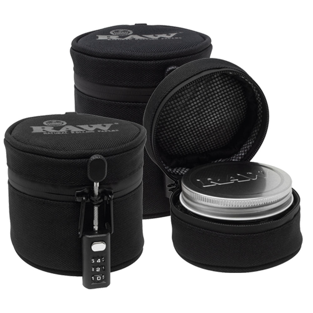 RAW Smell Proof Jar & Cozy w/ Lock - Headshop.com