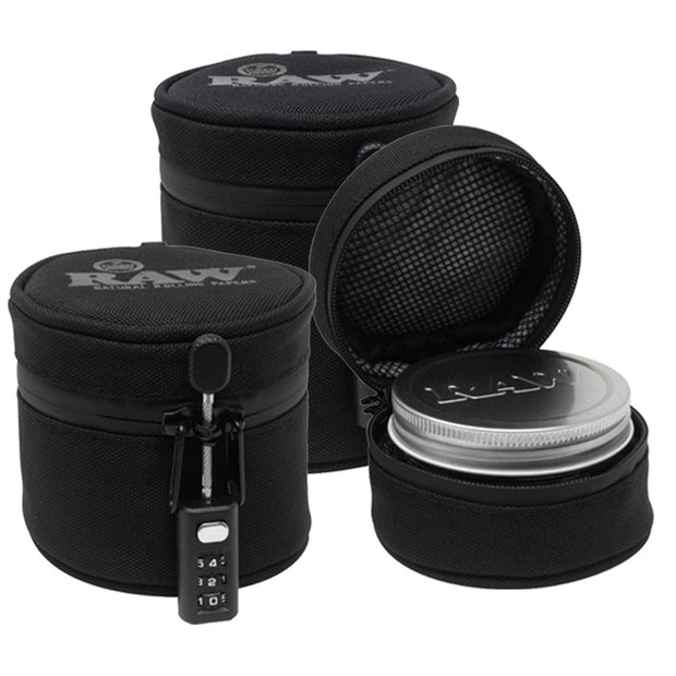 RAW Smell Proof Jar & Cozy w/ Lock - Headshop.com