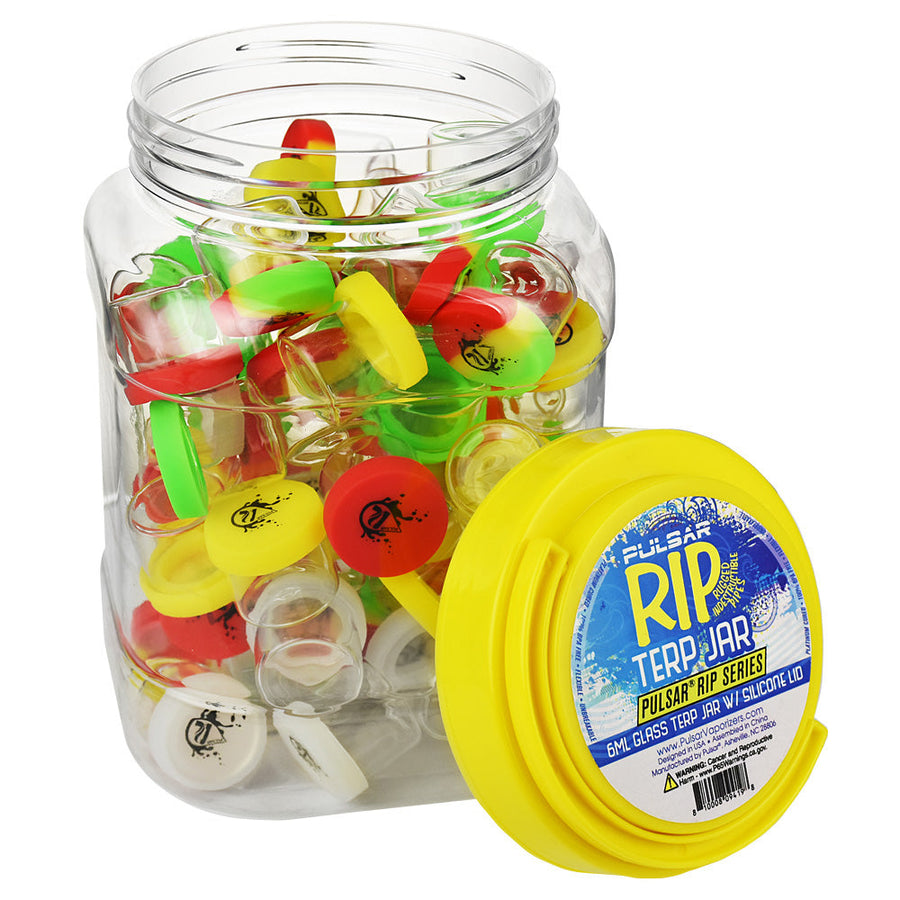 70PC DISPLAY - Pulsar RIP Series Glass Terp Jar - 6ml / Assorted Colors - Headshop.com