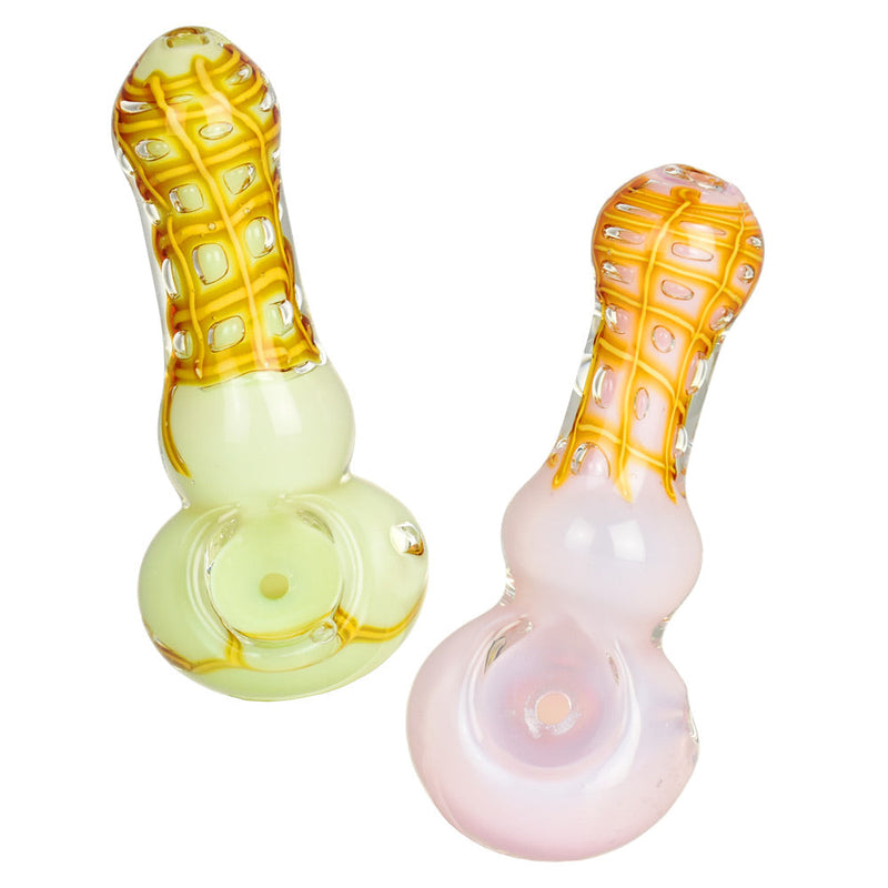 Waffle Cone Bubbled Glass Spoon Pipe - 3.75" / Colors Vary - Headshop.com