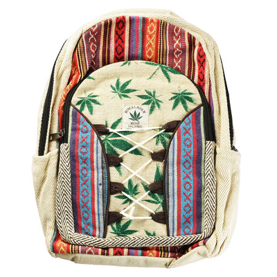 ThreadHeads Himalayan Hemp Green Leaf Print Backpack - Headshop.com