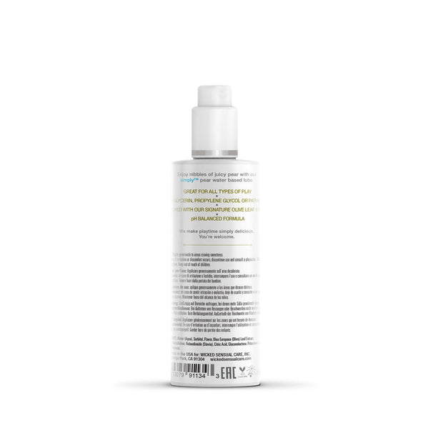 Simply Pear Flavored Water Based Lubricant 4 oz. - Headshop.com