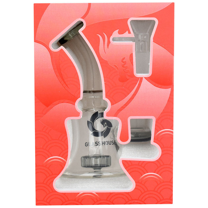 Glass House Disc Perc Glass Water Pipe - 5.5" / 14mm F / Colors Vary - Headshop.com