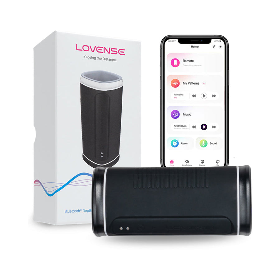 Lovense Calor Bluetooth Depth-Controlled Vibrating and Heating Masturbator - Headshop.com