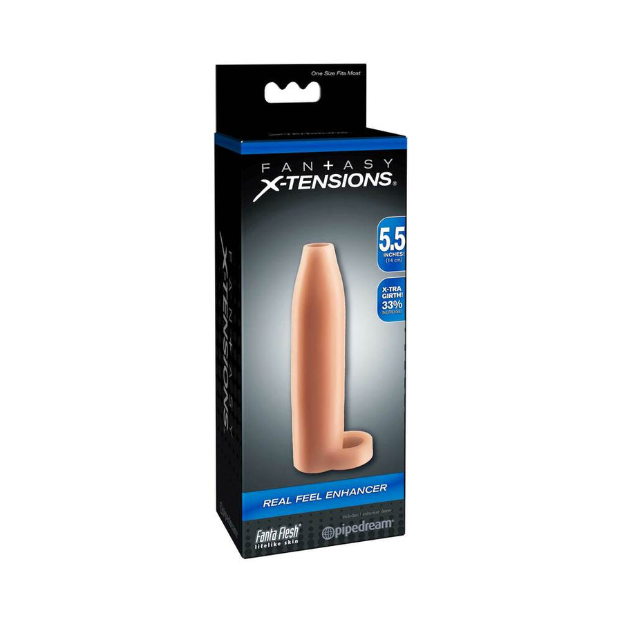 Pipedream Fantasy X-tensions 5.5 in. Real Feel Enhancer Open-Ended Sling Beige - Headshop.com