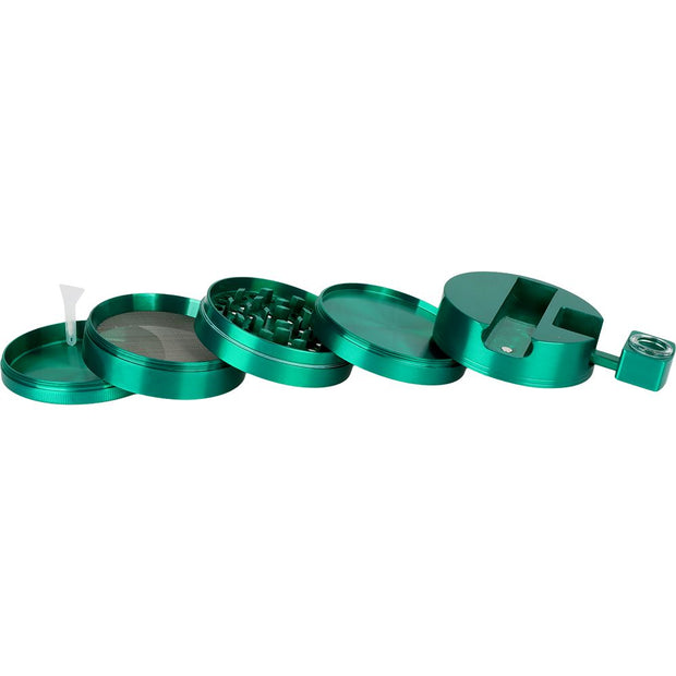 Aluminum Grinder w/ Embedded Pipe - 5pc / 2.75" / 6c6 - Headshop.com