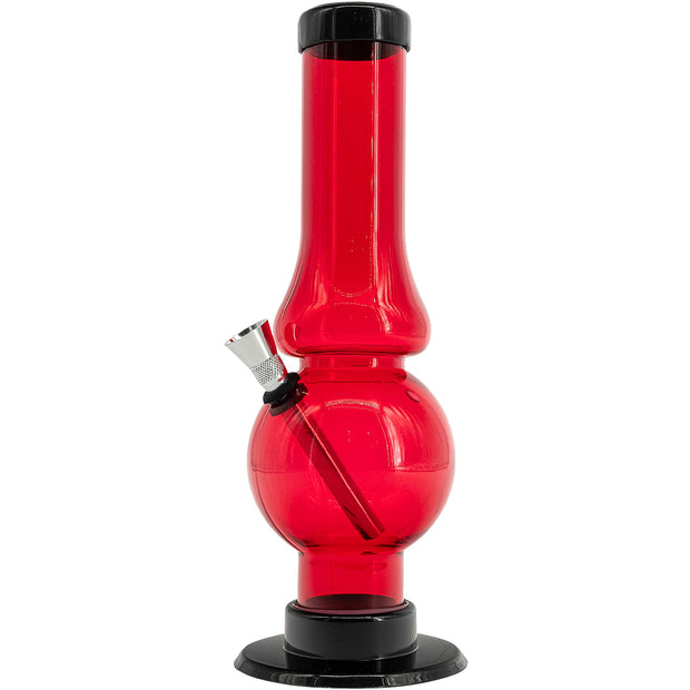 JM Enterprises  6-9" Acrylic Straight Tube Bubble Flare Bong - Multiple Colors