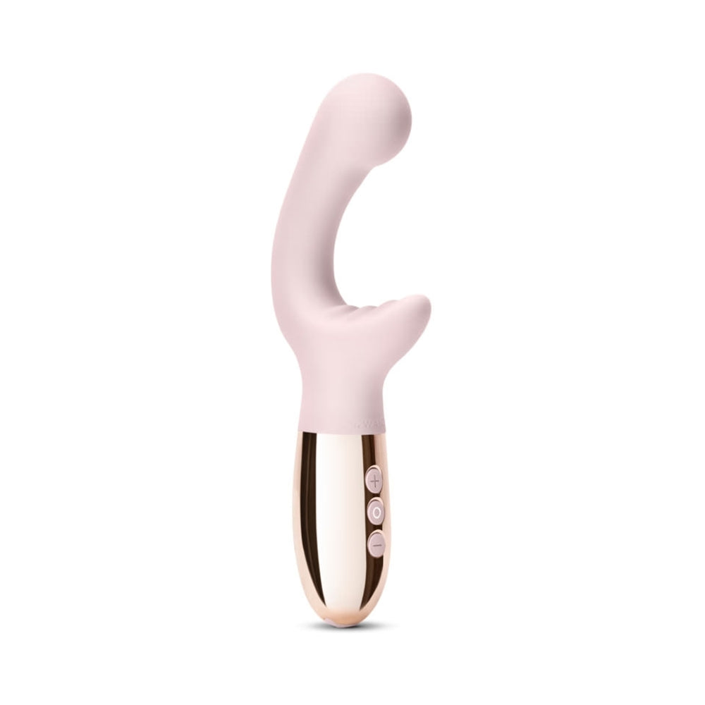 Le Wand XO Rechargeable Wave Silicone Dual Stimulation Vibrator Rose Gold - Headshop.com