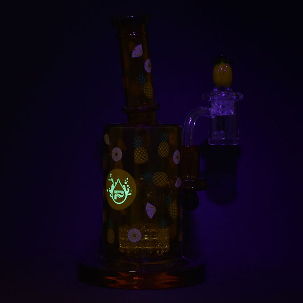 Pulsar Fruit Series Pineapple Express Glow In The Dark Dab Rig Kit - 8" / 14mm F