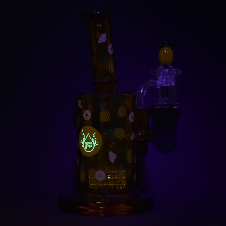 Pulsar Fruit Series Pineapple Express Glow In The Dark Dab Rig Kit - 8" / 14mm F