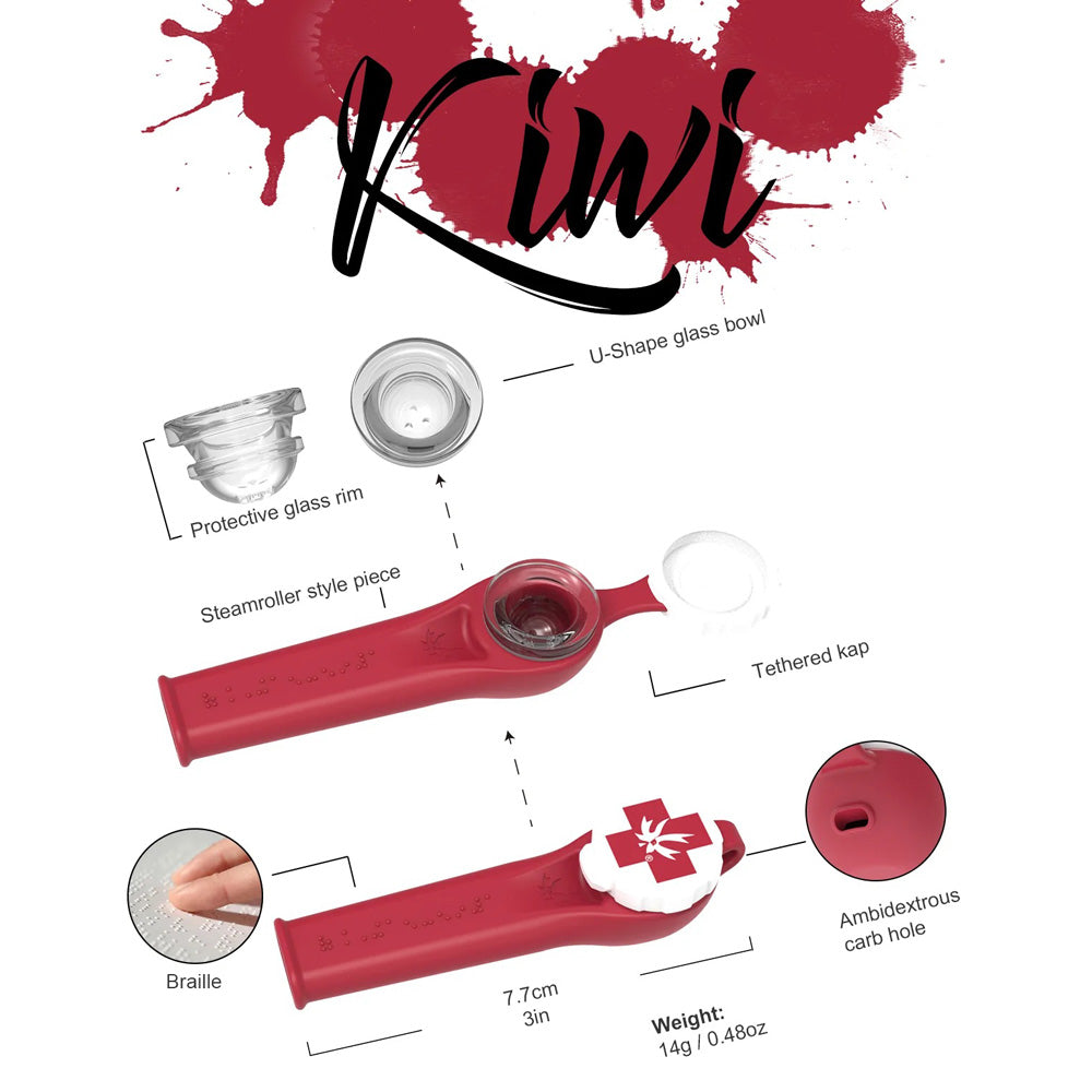 Piecemaker Kiwi Silicone Hand Pipe w/ Cap - 3"/Colors Vary - Headshop.com