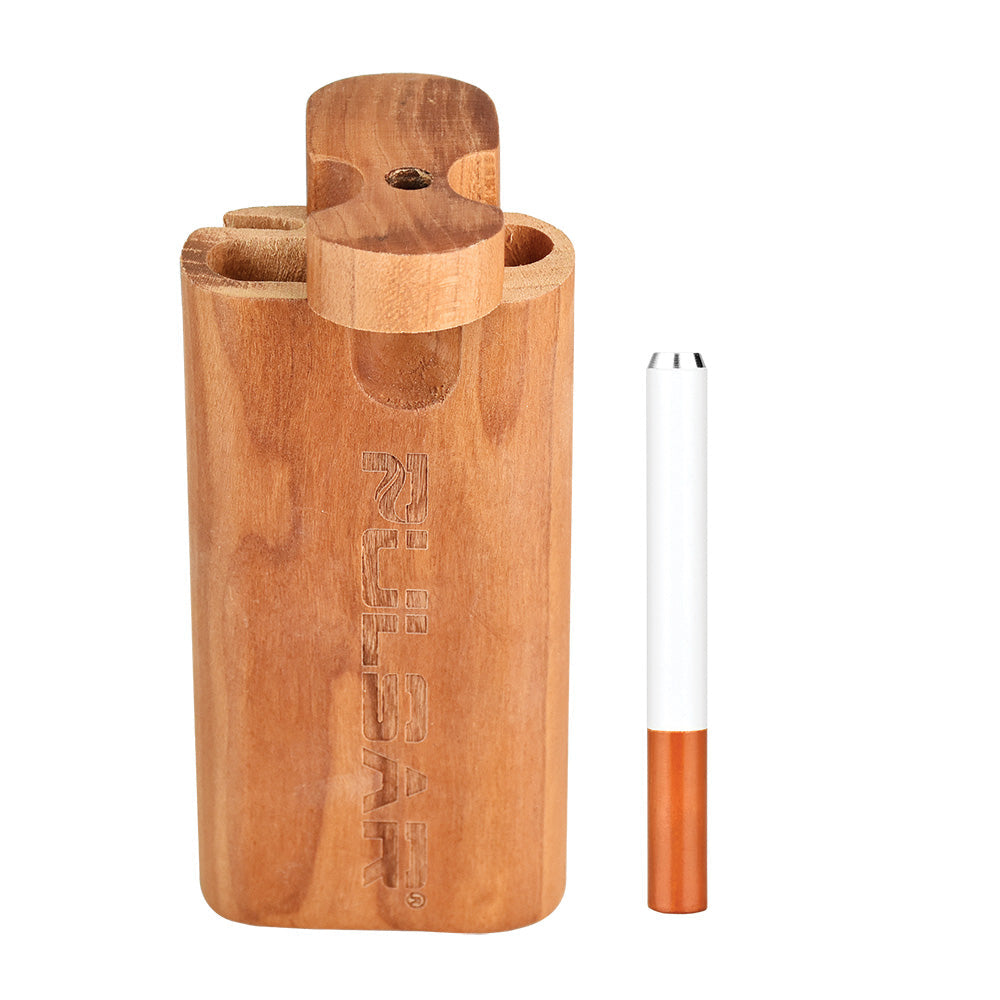 Pulsar Straight Wood Twist Top Dugout - 4" / Cherry - Headshop.com