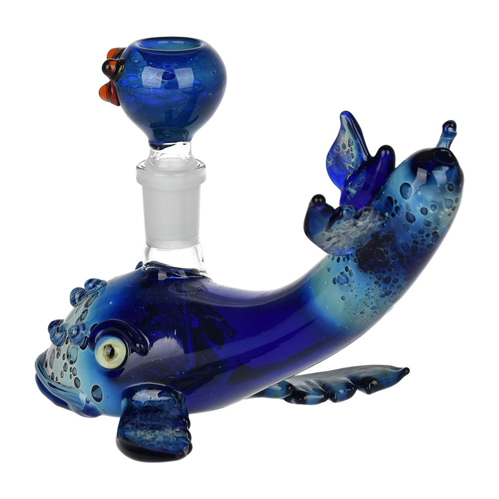 Whale of the Depths Glass Water Pipe - 6.75" / 14mm F - Headshop.com