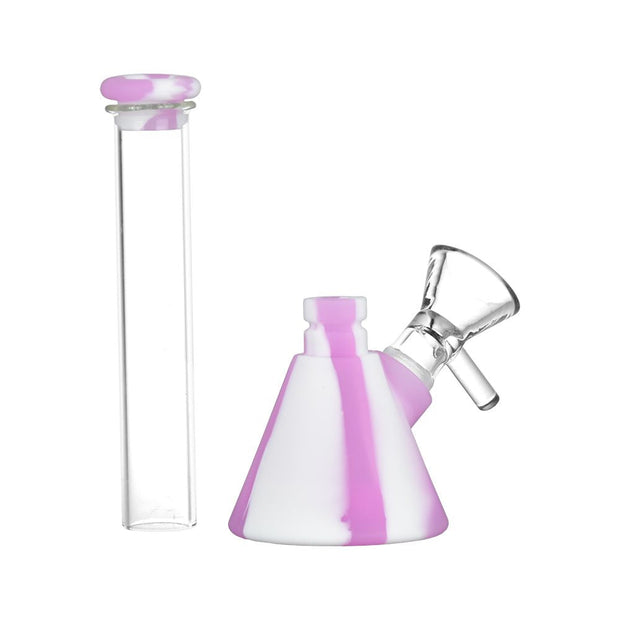 Silicone on Glass Beaker Water Pipe - 6" / 14mm F 6ct - Headshop.com