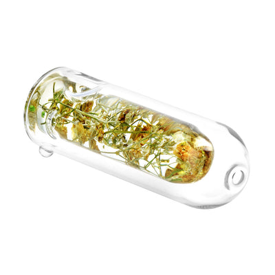 Wild Flower Power Terrarium Style Glass Hand Pipe - 5.25" / Colors Vary - Headshop.com