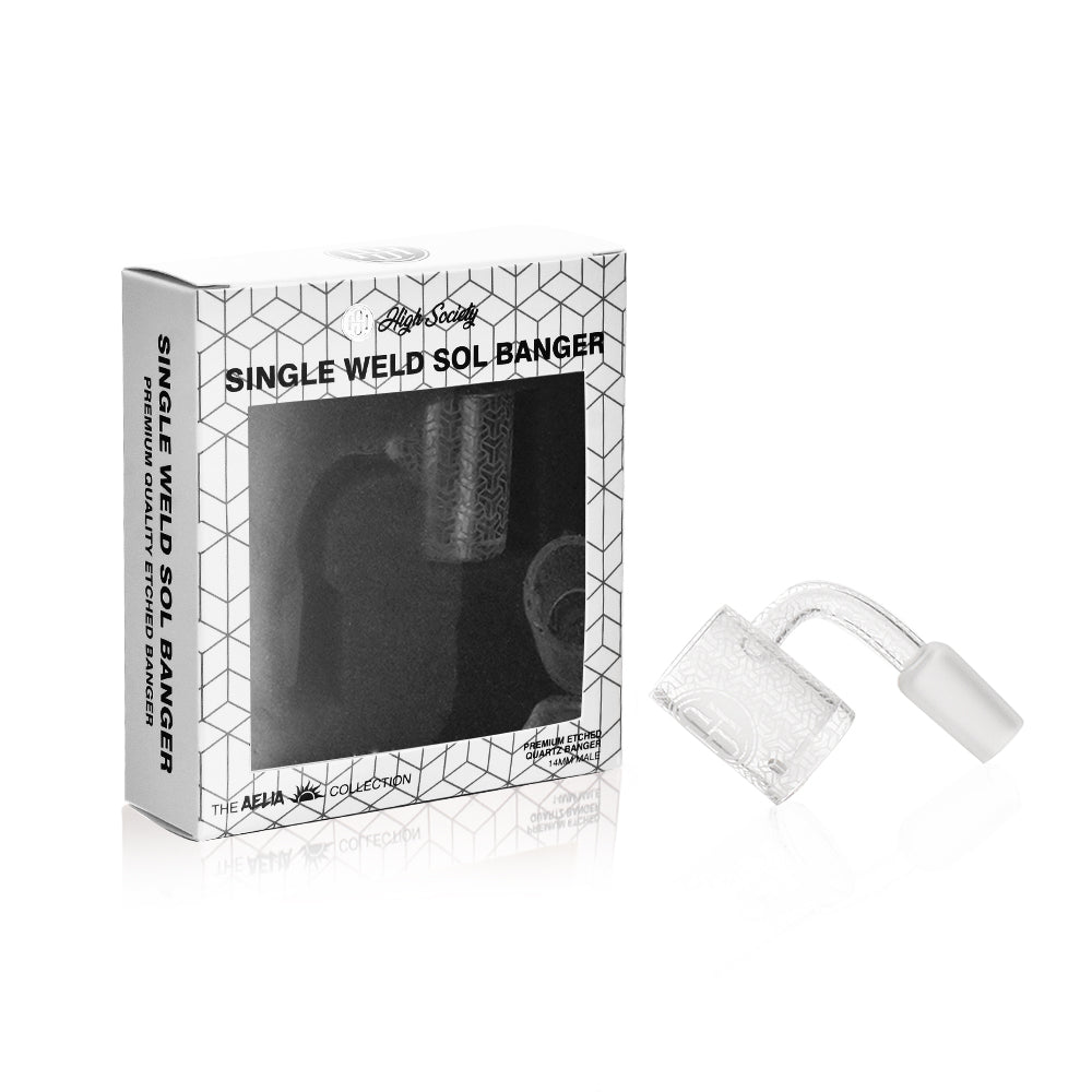 High Society - Sol Single Weld Etched Quartz Banger - Headshop.com
