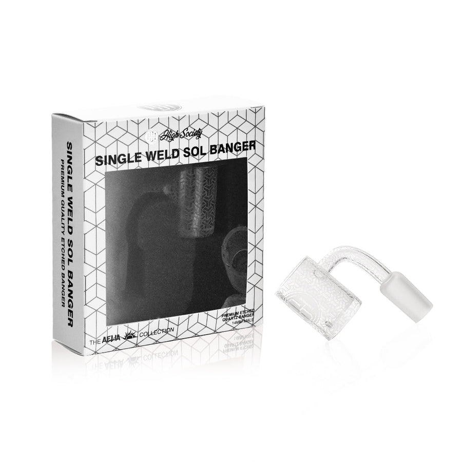 High Society - Sol Single Weld Etched Quartz Banger - Headshop.com