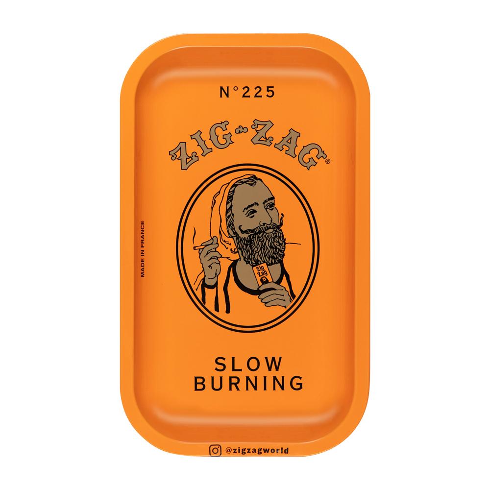 Zig Zag Small Metal Rolling Tray | Orange - Headshop.com