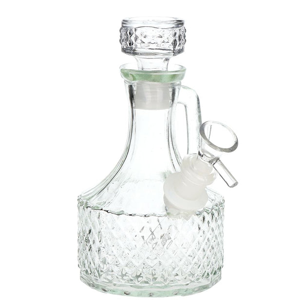SeshGear Textured Vintage Glass Water Pipe - 6.5" / 14mm F / Clear