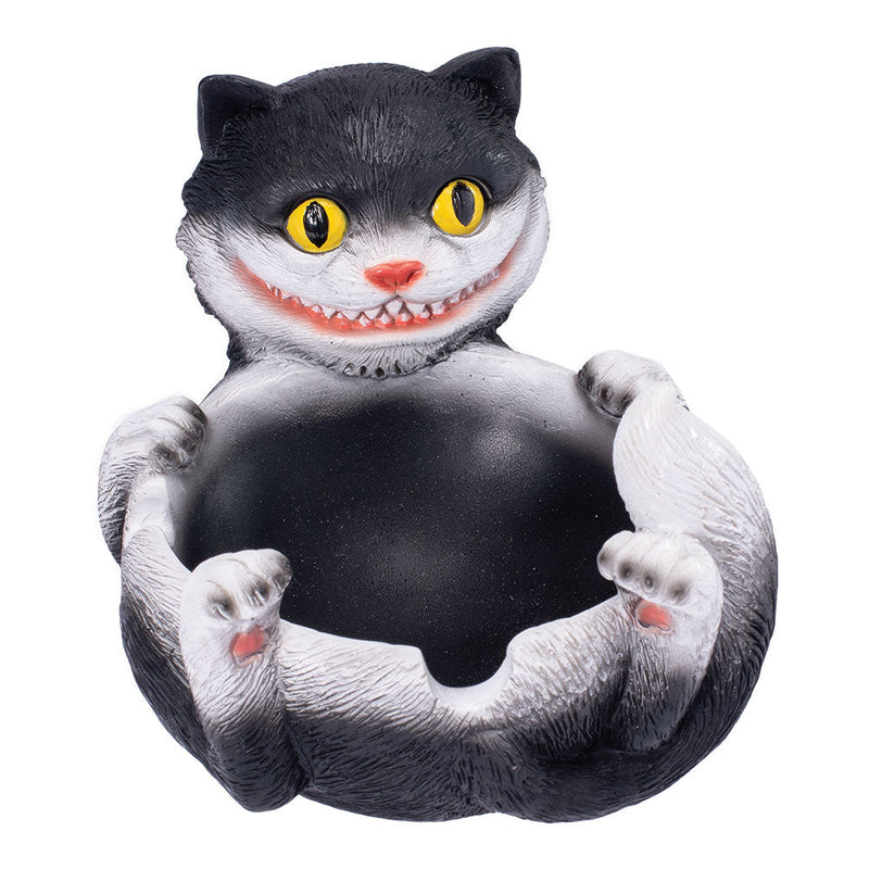 Fujima Trippy Tuxedo Cat Polystone Ashtray - 5"x3.5" - Headshop.com