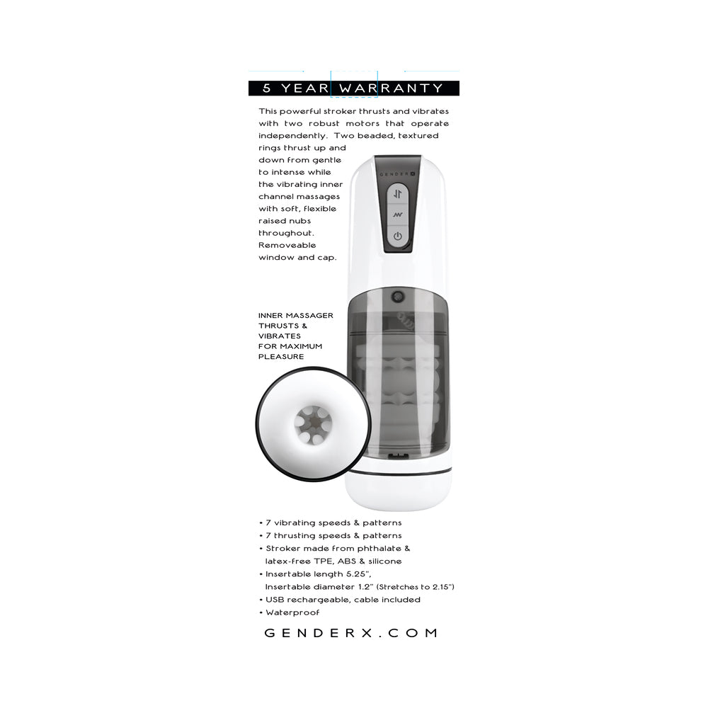 Gender X Get Your Stroke On Rechargeable Stroker TPE White - Headshop.com