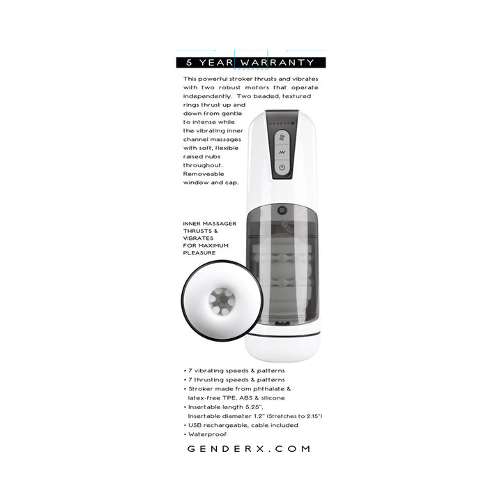 Gender X Get Your Stroke On Rechargeable Stroker TPE White - Headshop.com