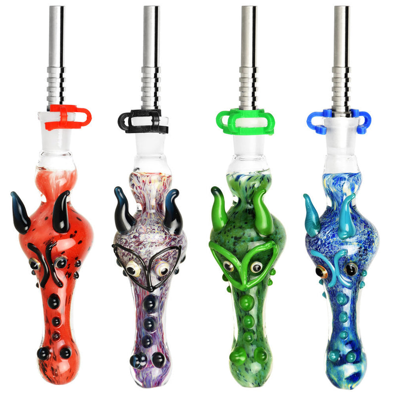 Dragon Snout Glass Vapor Straw w/ Titanium- 4.5"/Colors Vary - Headshop.com