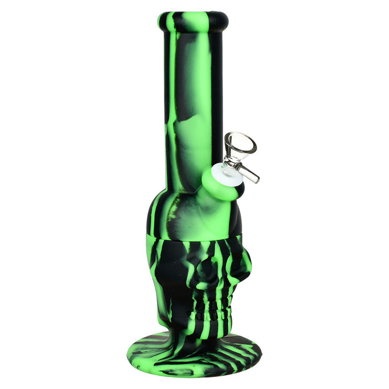 Sinfully Smiling Skull Silicone Water Pipe - 11" / 14mm F / Colors Vary - Headshop.com