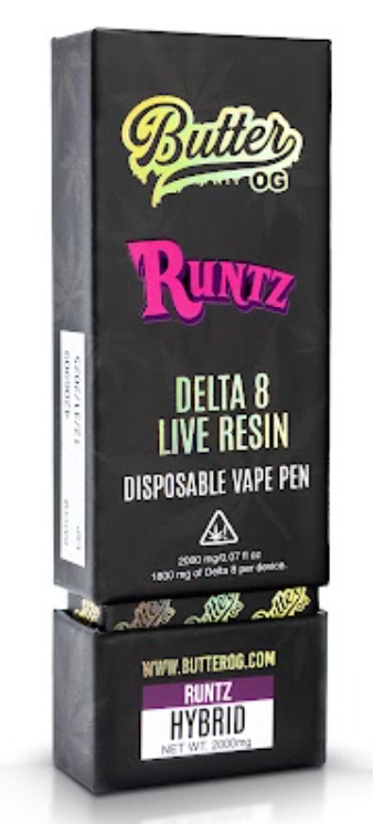 Butter OG Delta 8 Live Resin Disposable Vape 2G - Runtz (Hybrid) - Headshop.com