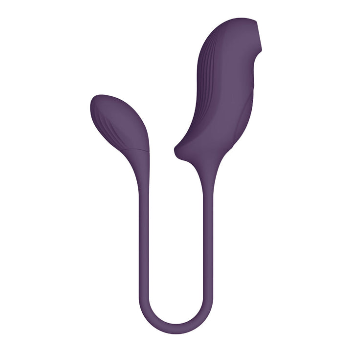 VIVE QUINO Rechargeable Air Wave & Vibrating Silicone Egg Vibrator Purple - Headshop.com