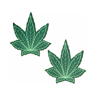 Pastease Indica Pot Leaf: Green Weed Nipple Pasties - Headshop.com