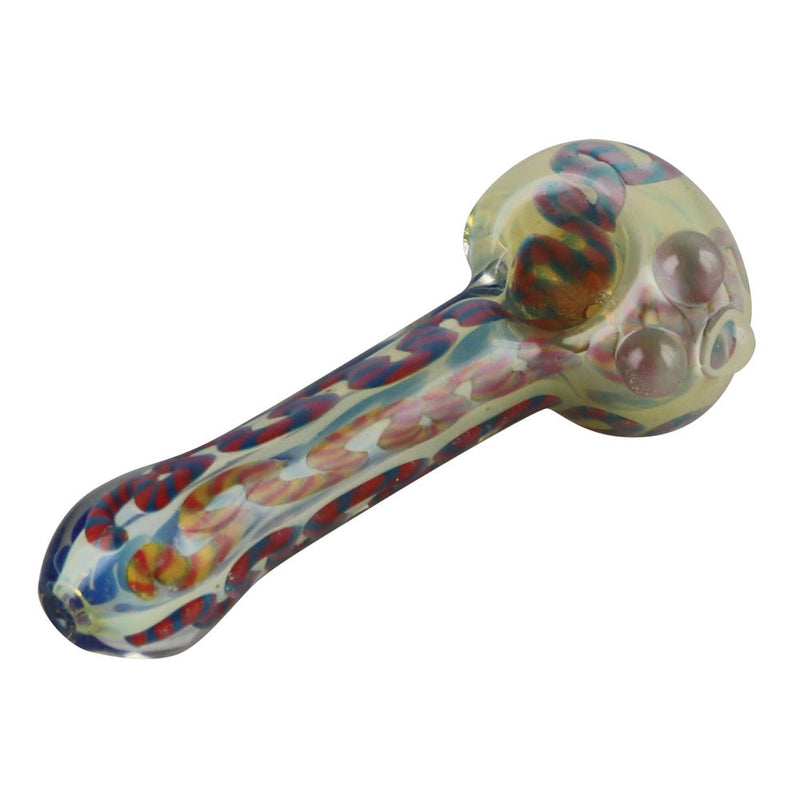 Fumed Colored Squiggles Spoon Pipe - Headshop.com