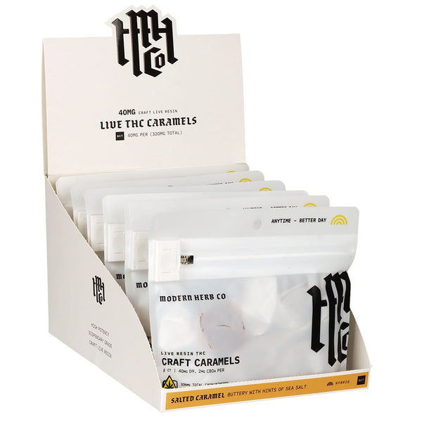 Modern Herb Co THC Caramels | Salted Caramel | 320mg | 8pc | 6pk Display