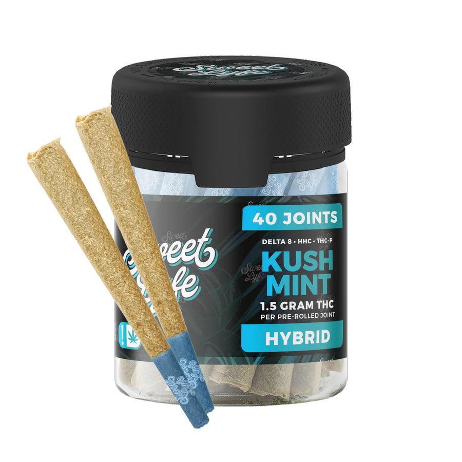 Sweet Life 40 Pack of Joints D8+HHC+THCP - 1.5g per Joint - Kush Mint - Hybrid - Headshop.com
