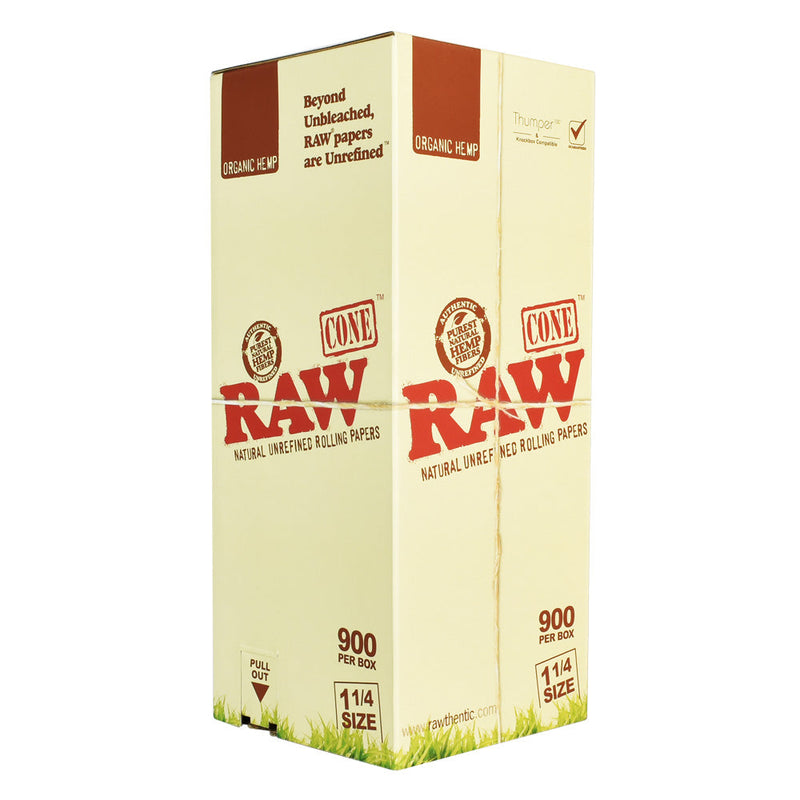 900PC BOX - RAW Organic Hemp Cones - 1 1/4" - Headshop.com