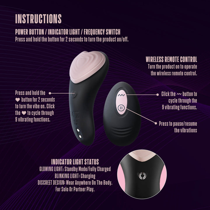 Temptasia Heartbeat Panty Vibe with Remote Pink - Headshop.com