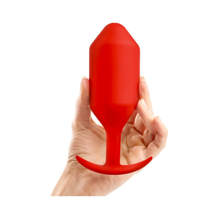 b-Vibe Snug Plug 6 Weighted Silicone Anal Plug Red - Headshop.com