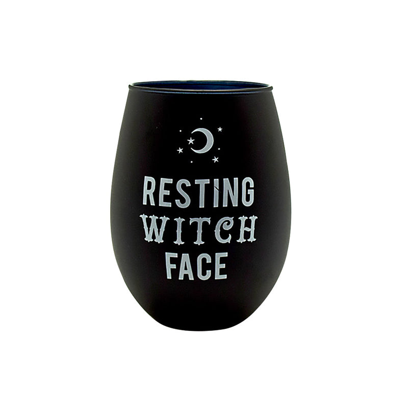 Resting Witch Face Stemless Wine Glass - 16oz - Headshop.com