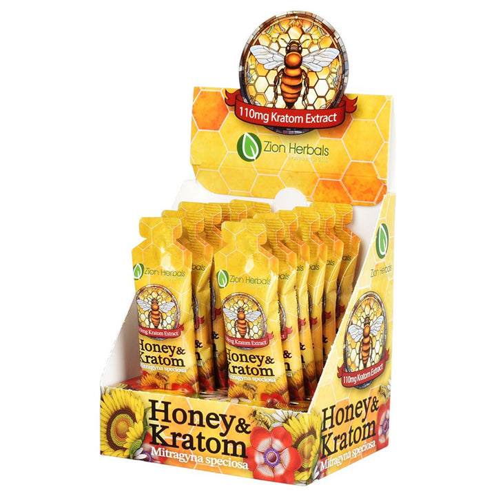 12CT DISPLAY - Zion Herbals Honey & Kratom Packet - 10g - Headshop.com
