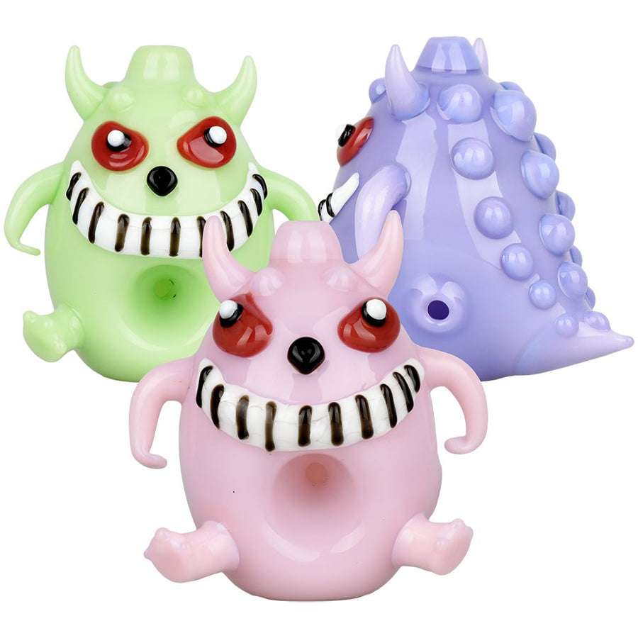 Alien Party Monster Glass Hand Pipe - 2.5" / Colors Vary - Headshop.com